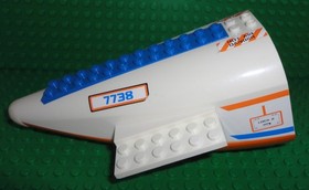 LEGO 7738 Airplane Fusealge Jet Plane Part 55088 Orange White~City~Coast Guard