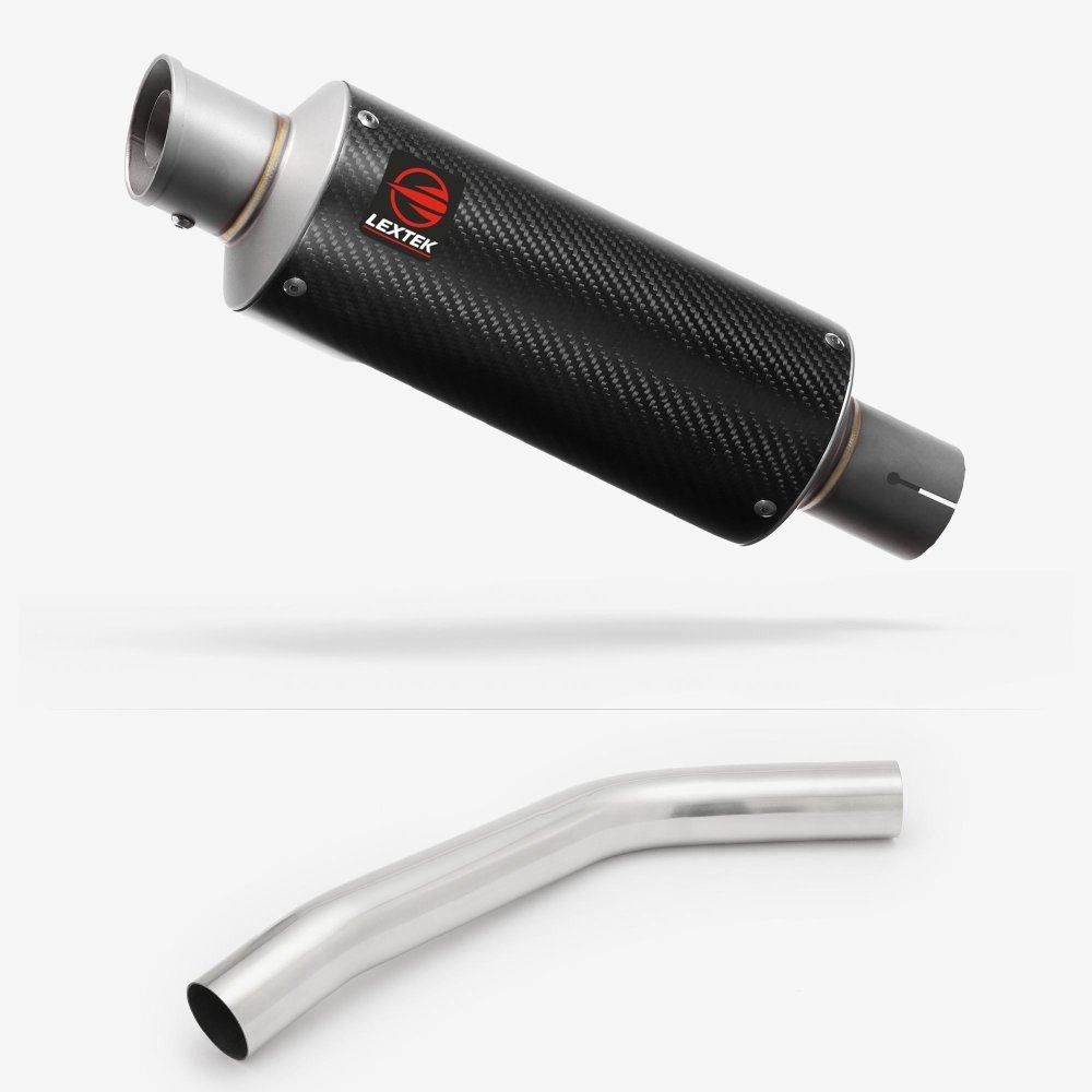 Lextek GP8C Stubby Exhaust 240mm with Link Pipe for Triumph Tiger 800 (10-19)