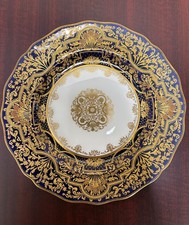 Antique Royal Doulton Cobalt Blue & Gold Plate for Tiffany & Co., NY