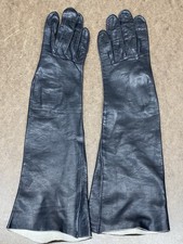 Vintage 60  s Grandoe Elegant Luxury Soapable Leather Ladies Gloves Size 6 Black