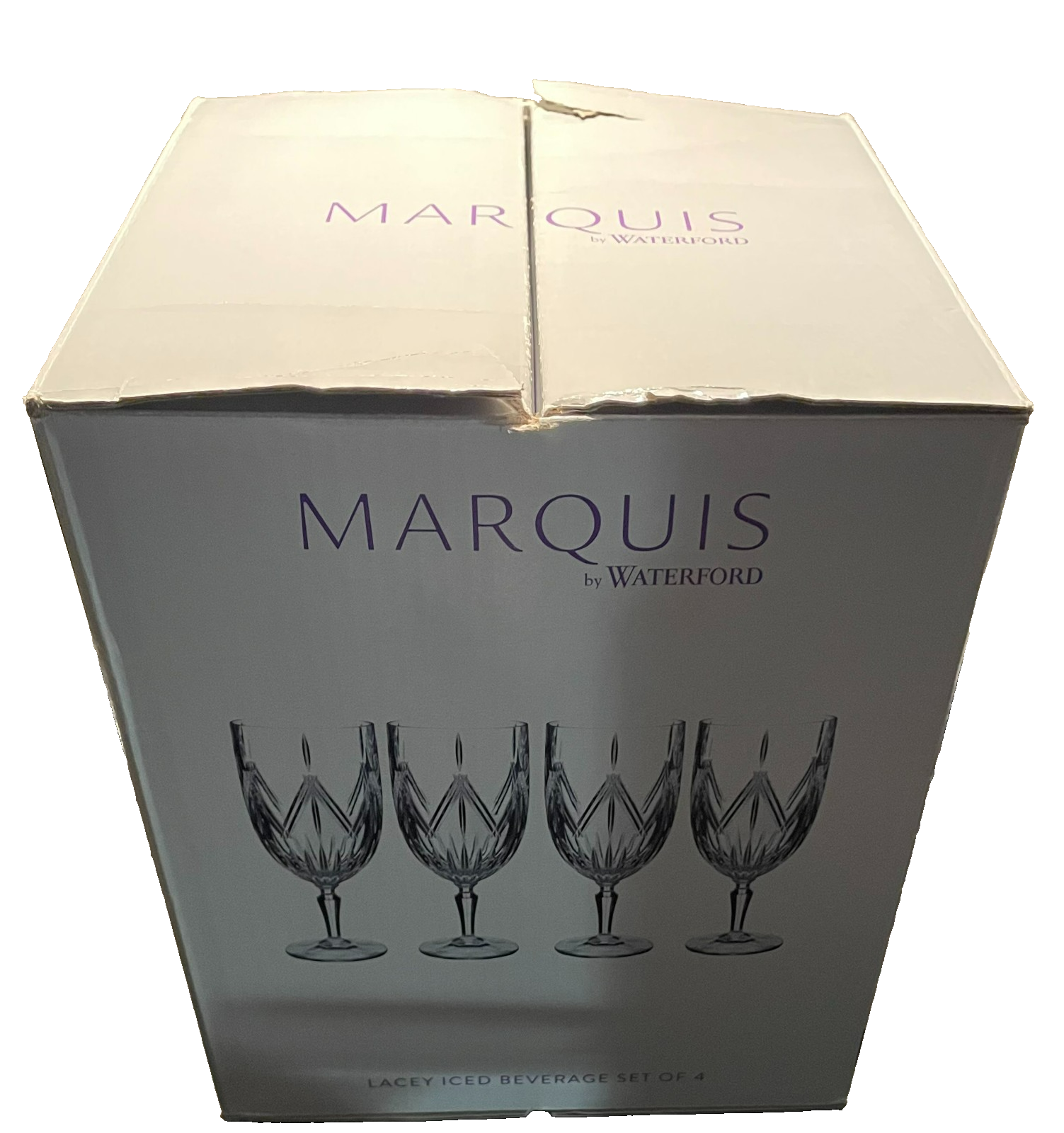 MARQUIS by Waterford Lacey Water Iced Tea Goblets Made in Germany (Set Of 4）