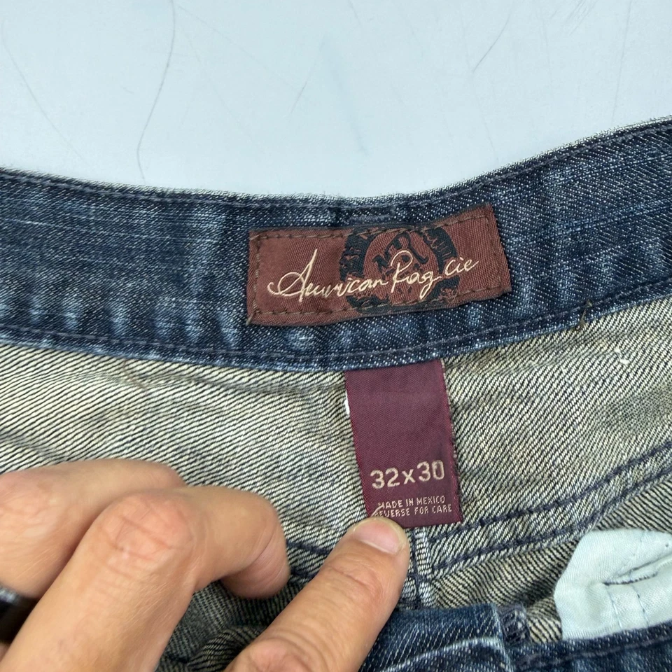 Pantalones de mezclilla American Rag Cie para hombre talla 32/30 azul mezcla de algodón calce recto Foto 4 de 4