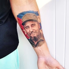 Fidel Castro Tattoo - Fidel Castro Temporary Tattoo / Cuba Tattoo Funny Tattoo