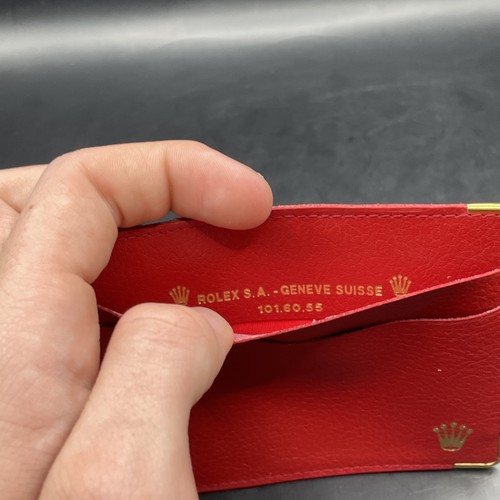 Rolex Red Leather Cardholder Card Wallet Montres Switzerland Montres 101.60.55 - Picture 14 of 14