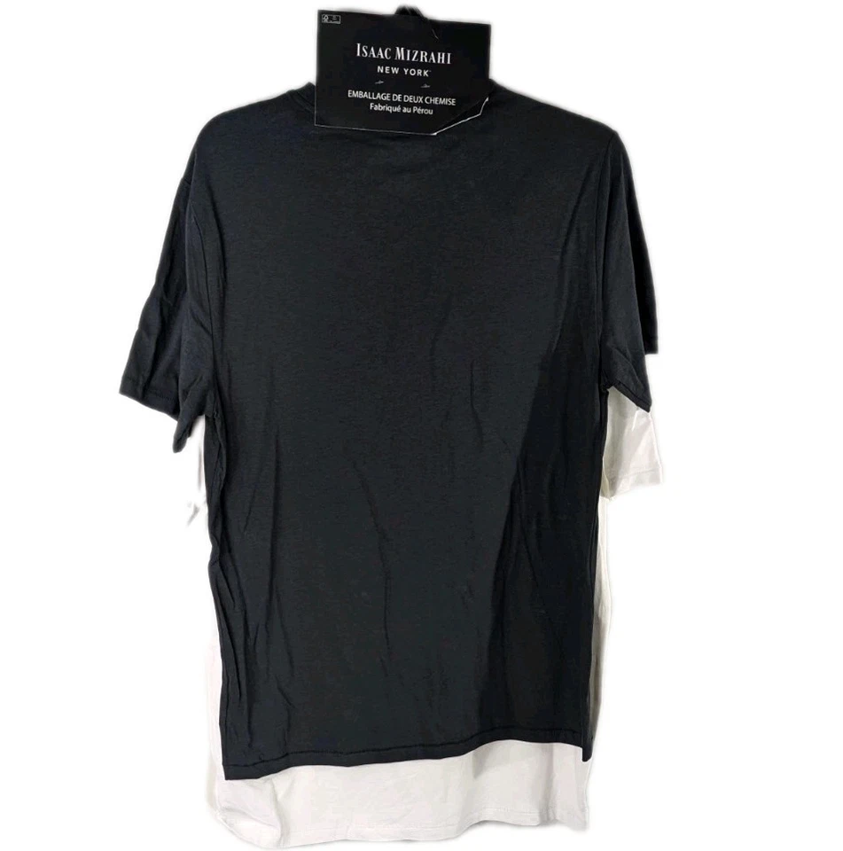 CAMISA ISAAC MIZRAHI NEGRA ALGODÓN PIMA HOMBRE TALLA MEDIANA BLANCA (2) Camisas Camiseta Foto 2 de 4