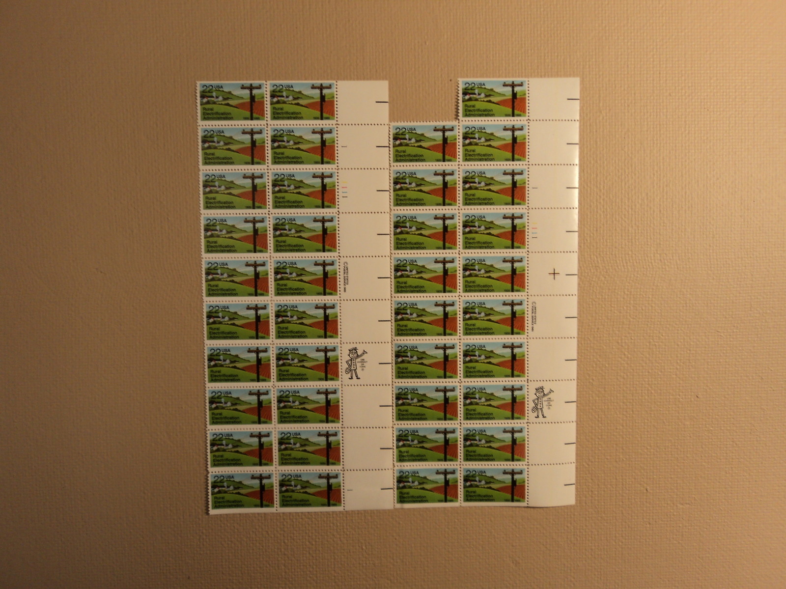 USPS Scott 2144 22c 1985 Rural Electrification Admin Lot Of 2 Plate Block
