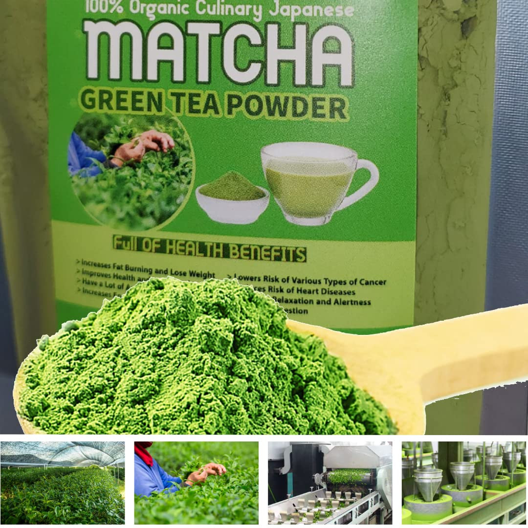 Organic Matcha Green Tea Powder | Japanese Culinary Grade: Baking, Lattes, Smoot