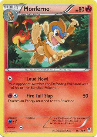 Monferno 16/135 - Pokemon Plasma Storm Uncommon Card - Picture 1 of 1
