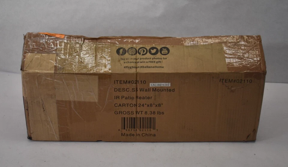 Fire Sense IR Patio Heater 02110 Stainless Steel Wall Mounted Infrared Electric - Image 2 of 4