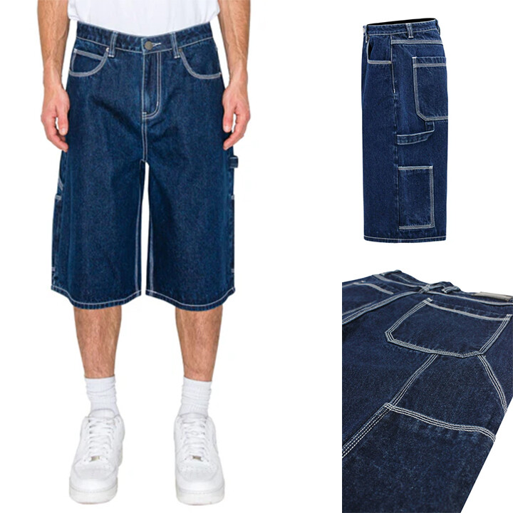 Victorious Men's Casual Essential Baggy Fit Carpenter Denim Shorts