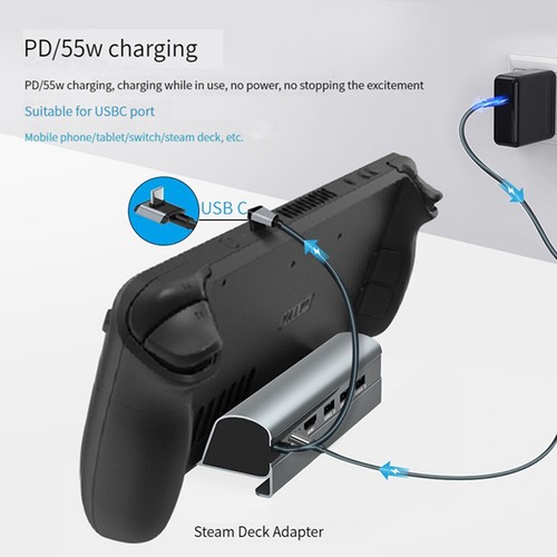 For Steam Deck Dock 6-in-1 Charging Docking Station 4k HDMI TV Monitor Adapter - Picture 8 of 12