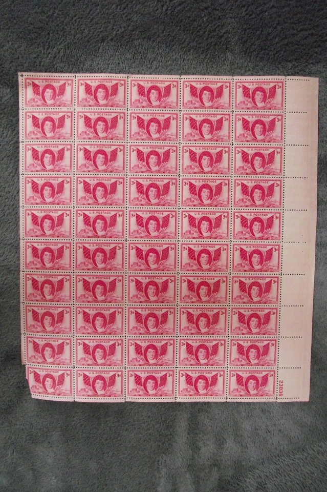 1948 Francis Scott Key Flags Fort McHenry hoja de 3 centavos de 50 sellos Foto 3 de 3