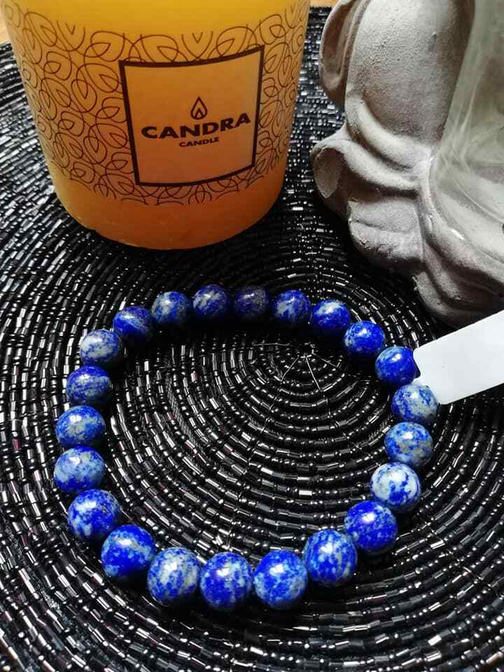 Bracelet Perles Naturelles Lapis Lazuli 8mm Lithothérapie Véritable - 2