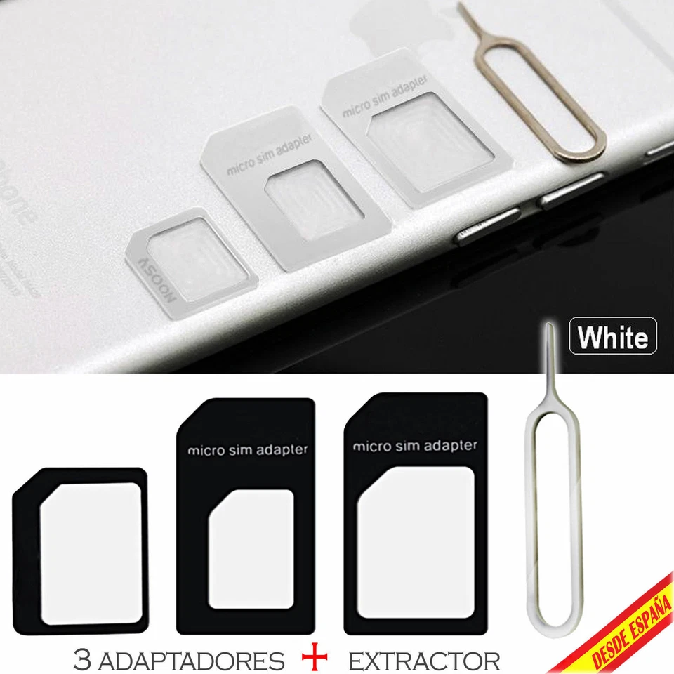 Adaptador tarjeta Nano SIM Card A Micro Para iPhone 4 5 micro sim Nanosim Normal - Imagen 2 de 4