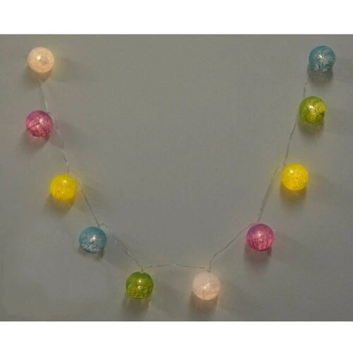 Luci Natale Cordone Palle Luminose LED Luce Calda 38147 Colorate Fitte 170 cm