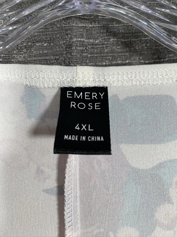 Emery Rose Shawl Womens 4XL Open Cardigan Floral Purple Green White - Изображение 2 из 4