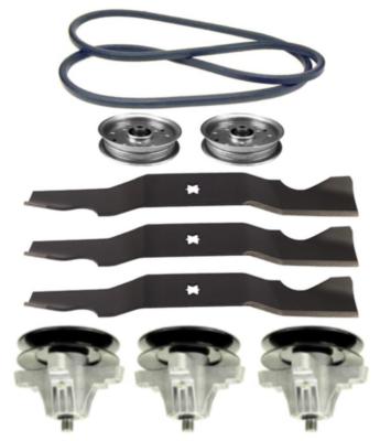 Cub Cadet LTX1050 Lawn Mower Deck Parts Kit Spindles Blades Belt Idler  Pulleys