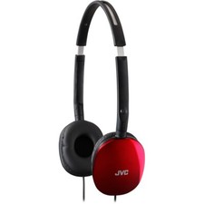 JVC HA S160 Red Headphones Soft Ear Pads Compact Foldable Design Powerful Sound