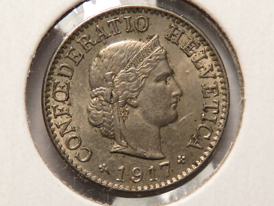1917 Swiss 5 Rappen, AU!