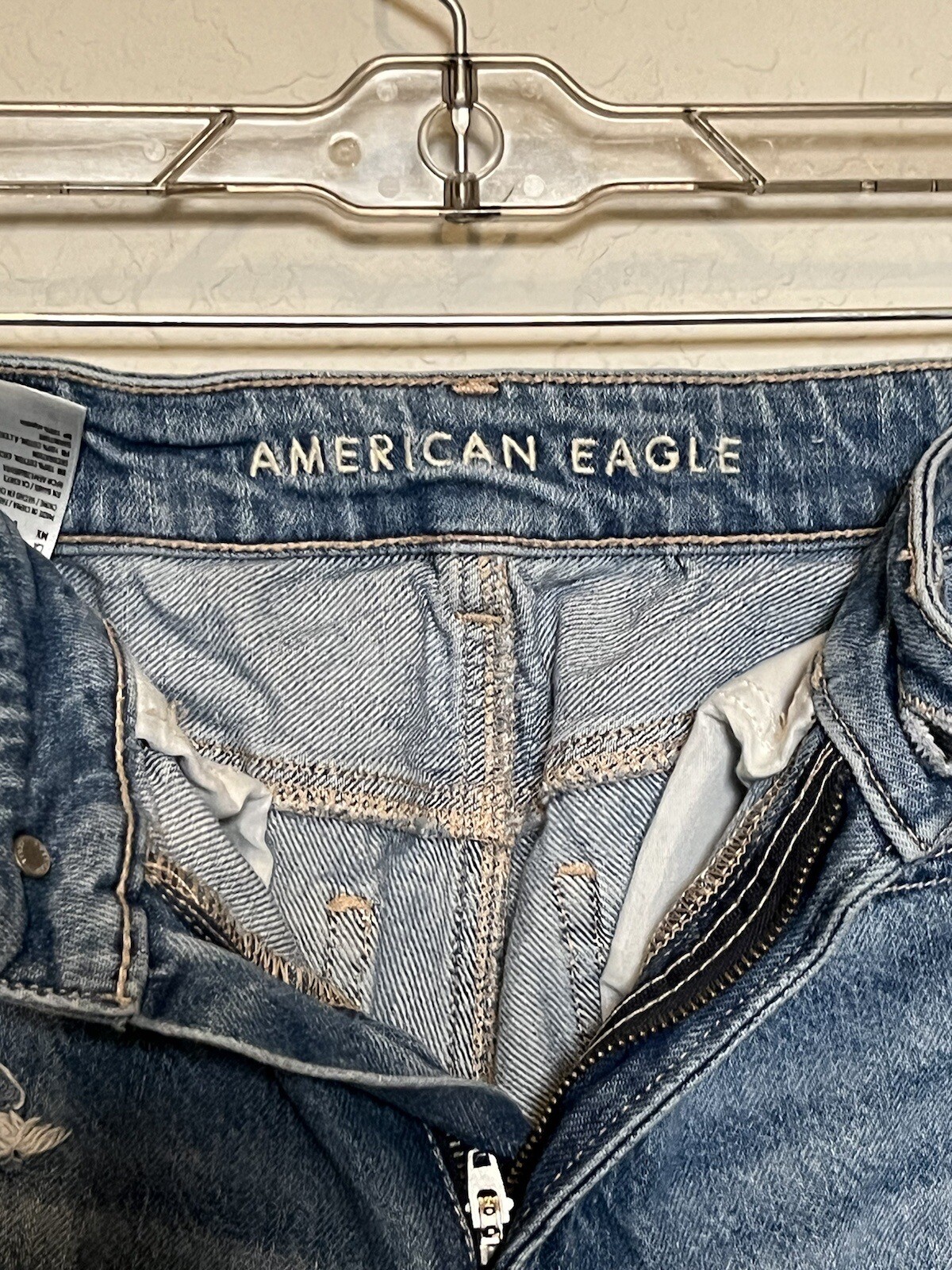 American Eagle Patchwork Mom Straight Jeans High … - image 2