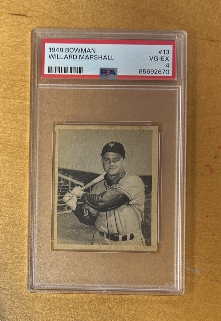 1948 Bowman Baseball Willard Marshall New York Giants Card #13 PSA 4
