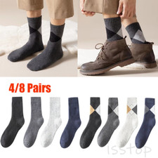 Lot 8 Pairs Men Winter Warm Thermal Wool Heated Socks Heavy Duty Work Boot Sock