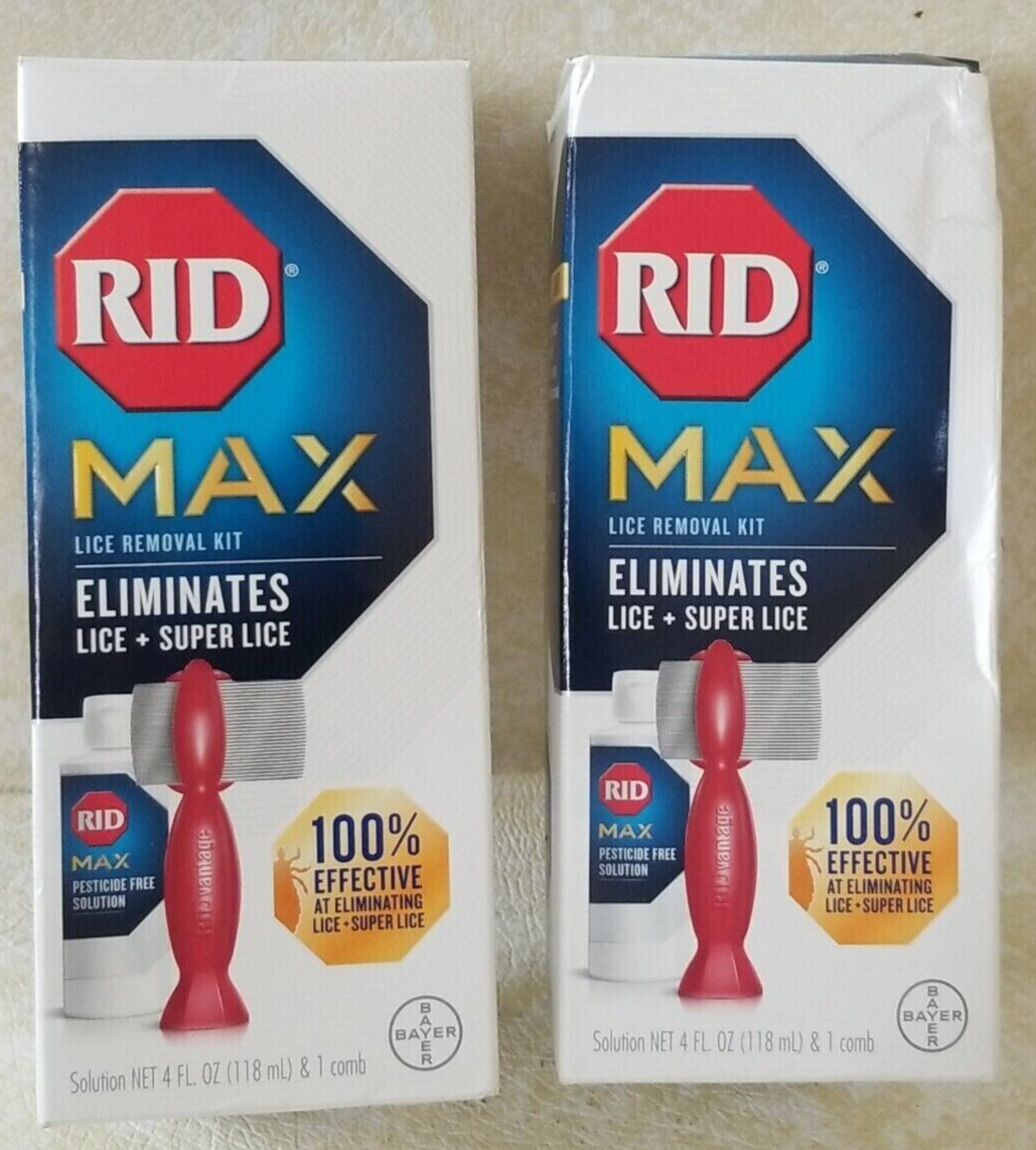 2 RID MAX Lice Removal Kits Elininates Super Lice Medicated Hair