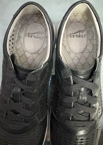 Dansko Charlie $120 Women's Lace Up Sneakers Shoes EU 39 US 8.5-9 Leather Black - Picture 11 of 11