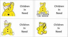 40 x Children in need/pudsey bear Day (b) labels/stickers cakes/gift bags/sweets