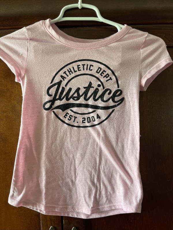 justice girls t short pink size 8