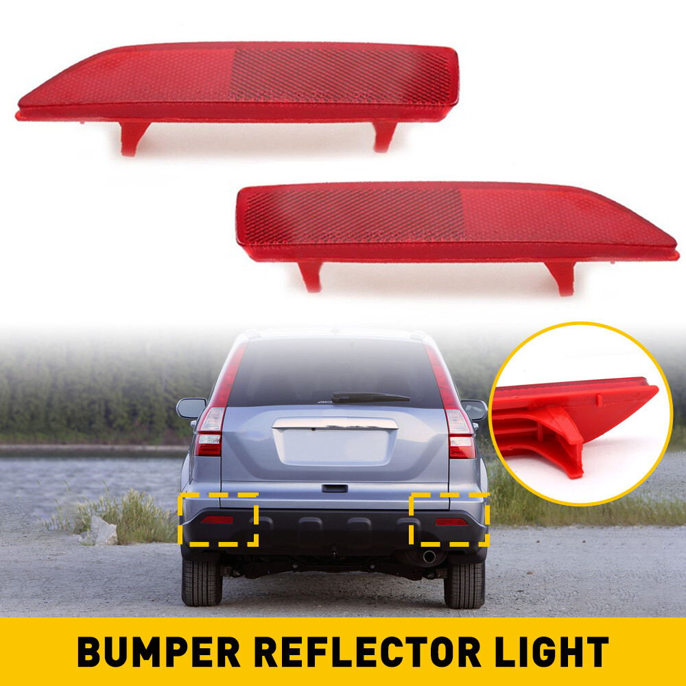 Red Lens Bumper Reflector Marker Pair for 45116 Honda CRV CR-V Model