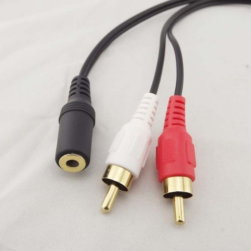 3.5mm 1/8" Stereo Female Mini Jack To 2 Male RCA Plug Adapter Audio Y Cable 50CM - Picture 4 of 5
