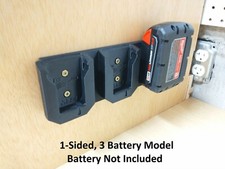 Wall Mount for Milwaukee M18 Batteries in 1, 2, or 3 Battery Versions