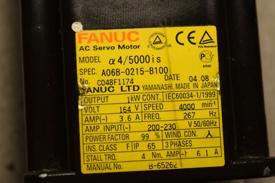 Fanuc A06B-0215-B100 AC Servo Motor A860-2000-T301 Fanuc A06B-0215-B100 AC Servo Motor A860-2000-T301