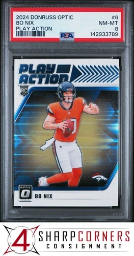 2024 PANINI DONRUSS OPTIC PLAY ACTION #6 BO NIX RC PSA 8