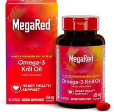 MegaRed Omega-3 Krill Oil EPA  DHA Omega-3 Fatty Acids 60 Softgels