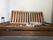 Futon Company Loop 2 Seater Double Convertible Sofa Bed Birch Wood Brown