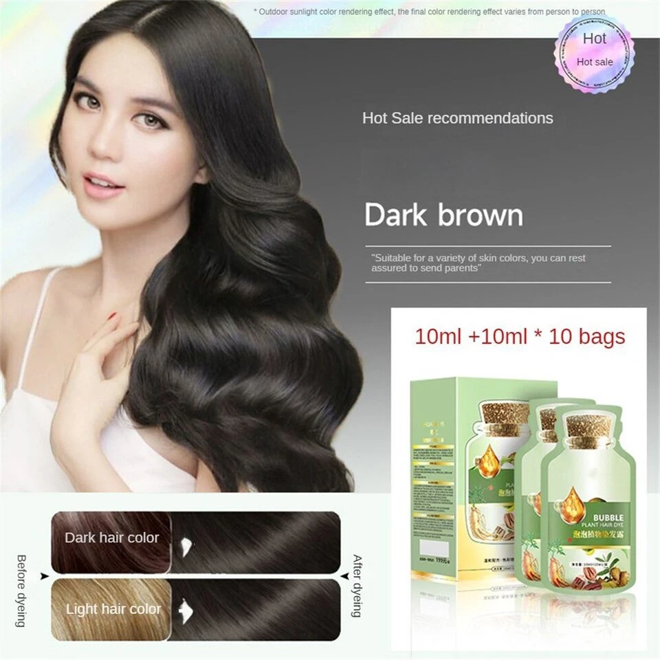 Natural Plant Hair Dye Bubble Botanical Based Color Bubble Dye for Grey Hair New - Image 4 of 4