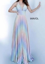 Jovani Rainbow Pleated Gown Size 4