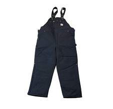 NEW Carhartt mens 44x32 black bib arctic quilt lined overall work pants NWT