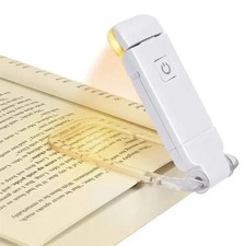 USB Rechargeable Clip On Book LED Light Dimmable Lamp for Reading in Bed.