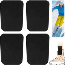 4 Pcs Snowboard Shin Pads, Thinkened Ski Guards, Cuttable Black