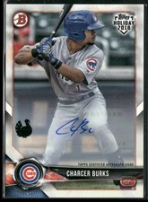 Charcer Burks 2018 Topps Bowman Holiday Turkey Auto /35 #TH-CB Chicago Cubs
