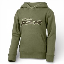 Polaris RZR Youth Hoodie ATV UTV Logo Pullover Olive Green Sweatshirt NWT