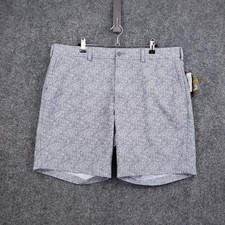 NEW PGA Tour Golf Shorts Mens 36 Gray AOP Palm Performance Athleisure Stretch