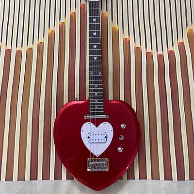 NEW Daisy Heart Electric Guitar Metal Red Body Pearl White Heart-shaped Guard