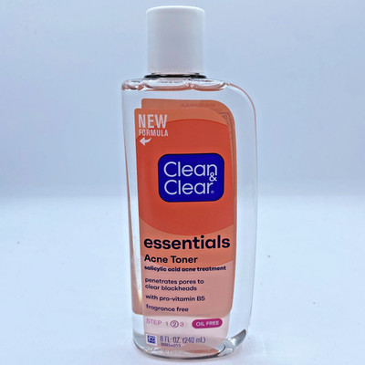 Clean Clear Essentials Oil Free Face Toner 8 Fl Oz Acne Treatment Pore Cleanser