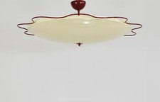 Grand Mid-Century Flush Mount Uplight Ceiling Lamp from Filmcasino Vienna, 1950s