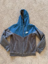 Nike Boys Sportswear Windrunner Sherpa Jacket Blue Grey Size XL AA0069