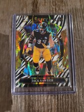 2025 Panini Select Jack Sawyer Rookie Zebra Prizm Concourse #53 Steelers